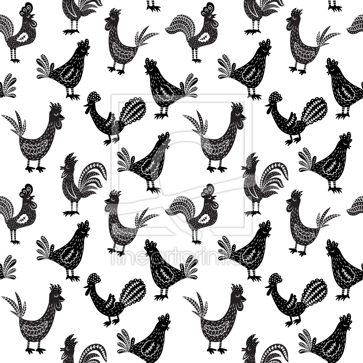 Bild-Nr.: 9012048 Hahn Silhouetten erstellt von patterndesigns-com
