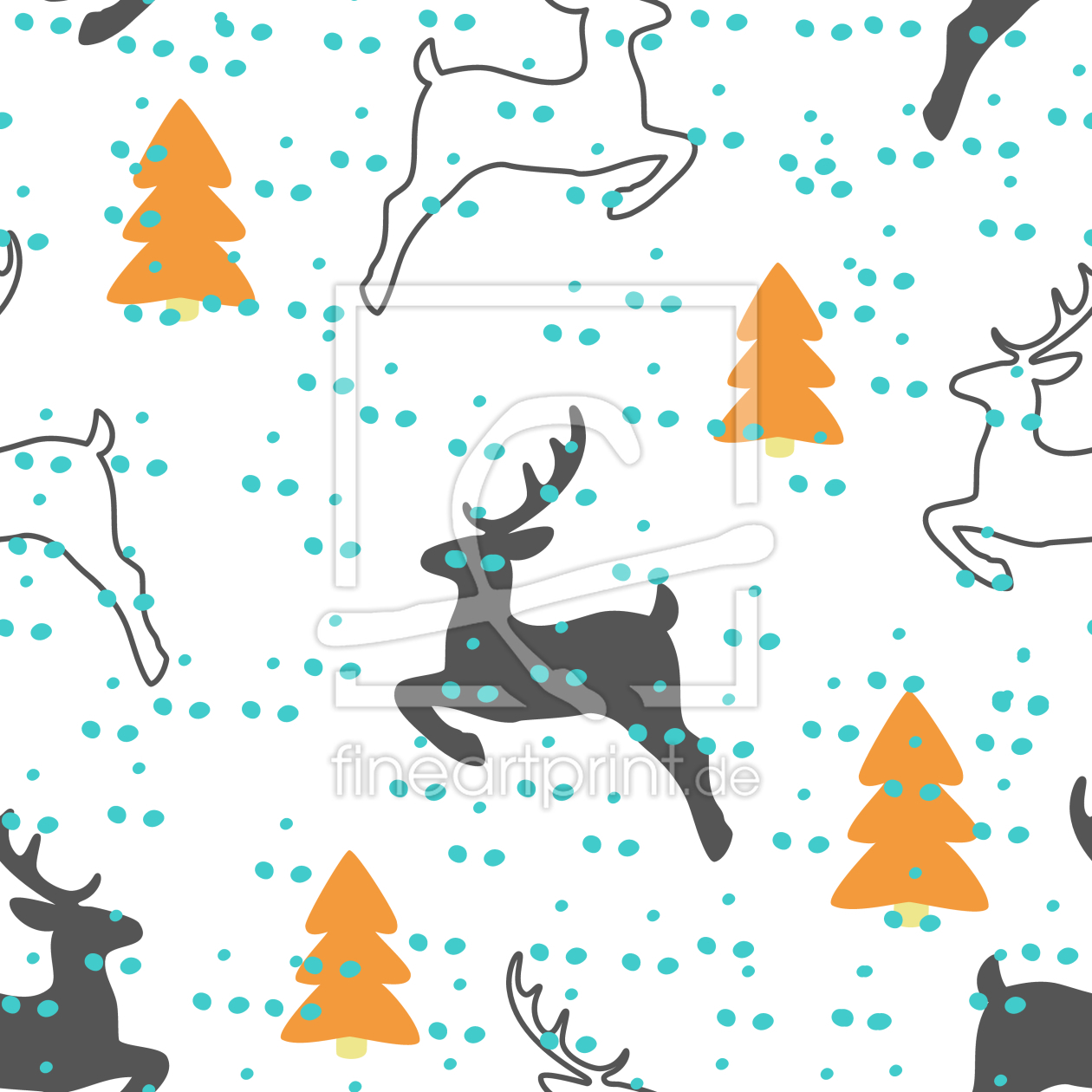 Bild-Nr.: 9012075 Springender Hirsch erstellt von patterndesigns-com