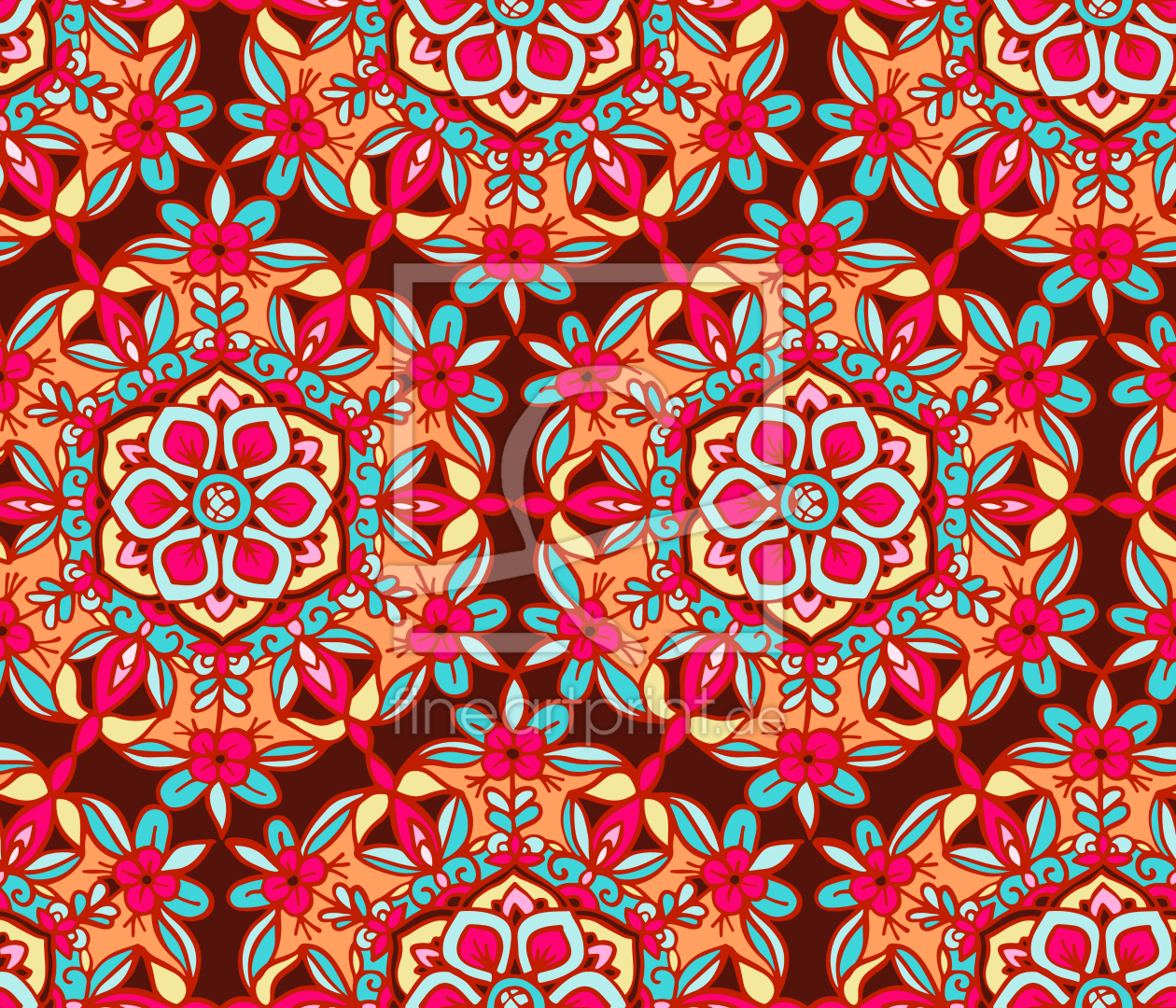 Bild-Nr.: 9012102 Reich verziertes Blumen Mandala erstellt von patterndesigns-com