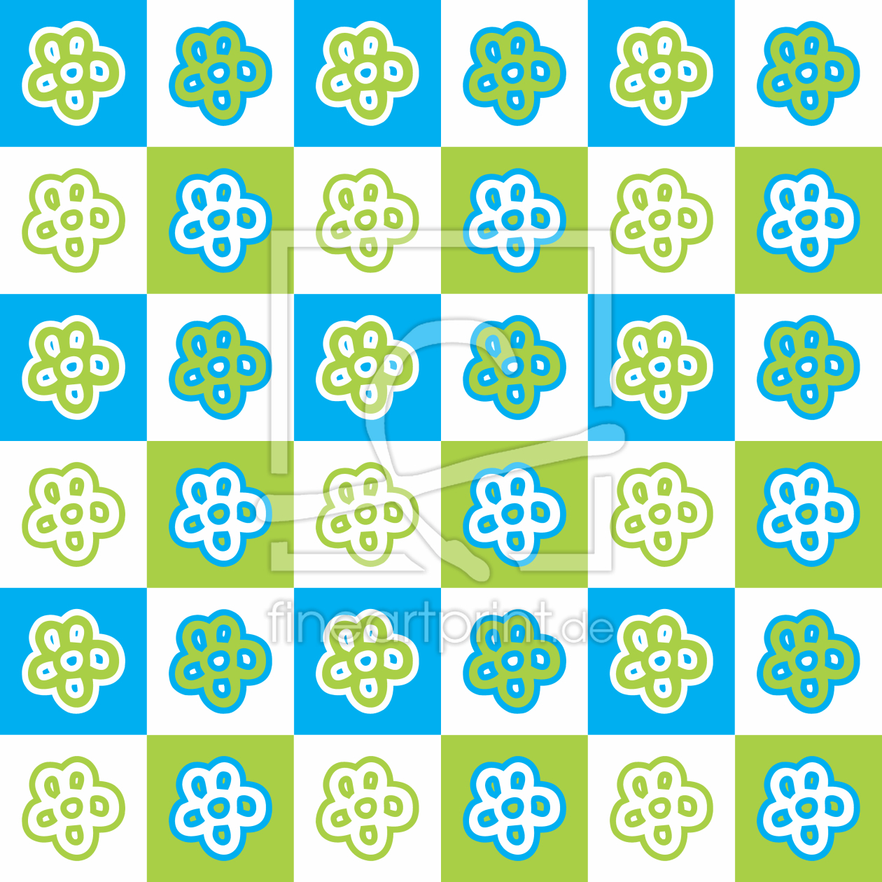 Bild-Nr.: 9012164 Schachbrett Blumen erstellt von patterndesigns-com