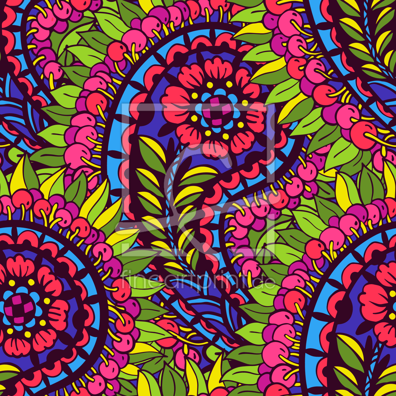 Bild-Nr.: 9012178 Prachtvolles Blumen Paisley erstellt von patterndesigns-com