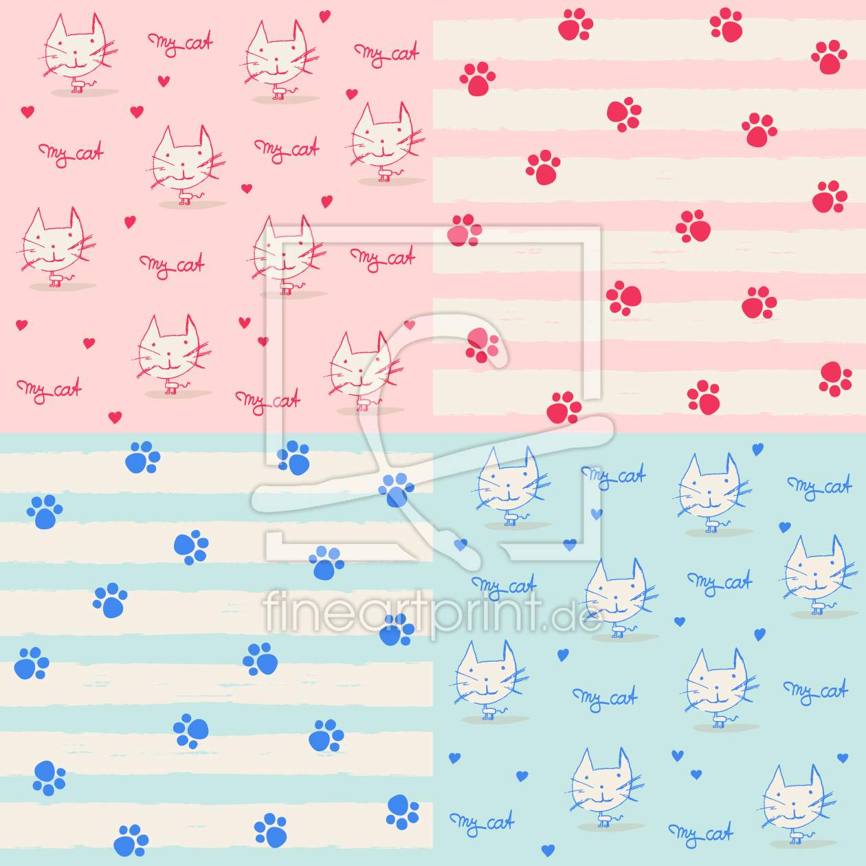Bild-Nr.: 9012230 Katzen Patchwork erstellt von patterndesigns-com