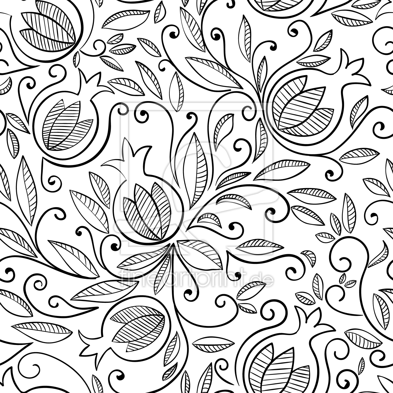 Bild-Nr.: 9012367 Floraler Granatapfel erstellt von patterndesigns-com