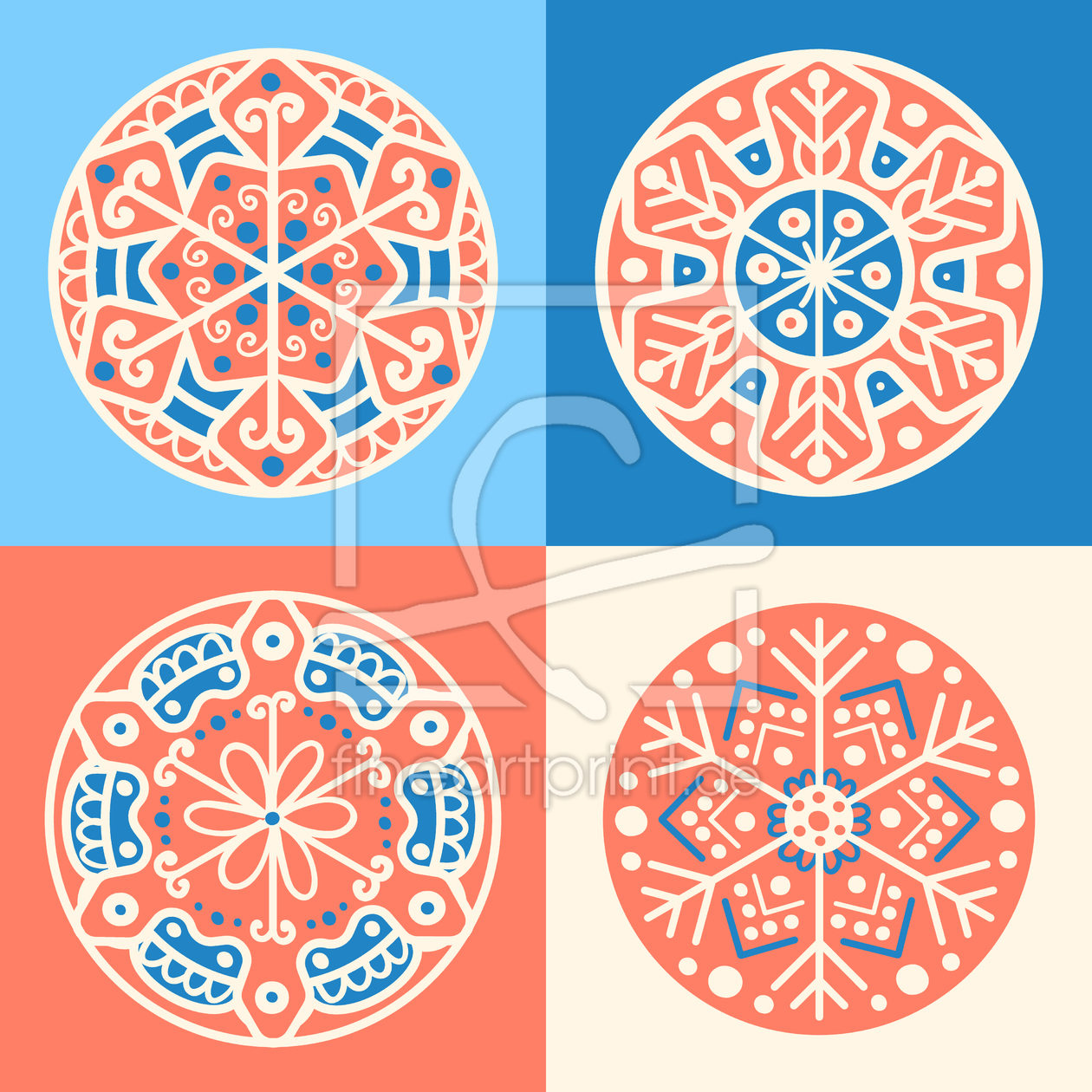 Bild-Nr.: 9012420 Schneeflocken-Fliesen erstellt von patterndesigns-com
