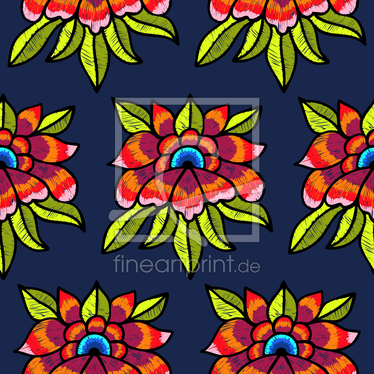 Bild-Nr.: 9012509 Blumenstickerei erstellt von patterndesigns-com