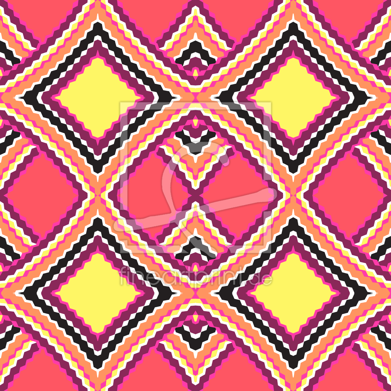 Bild-Nr.: 9012797 Wellenförmige Rauten in Quadraten erstellt von patterndesigns-com