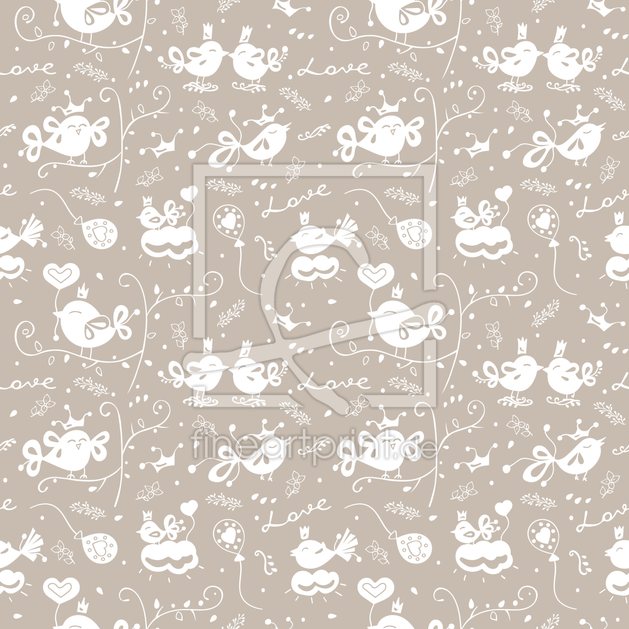 Bild-Nr.: 9012908 Niedliche Verliebte Vögelchen erstellt von patterndesigns-com