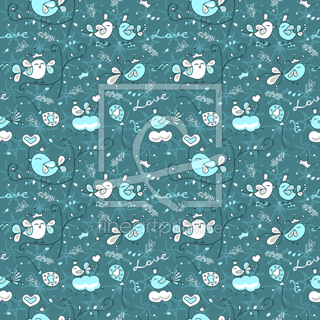 Bild-Nr.: 9012944 Verliebte Vögelchen erstellt von patterndesigns-com