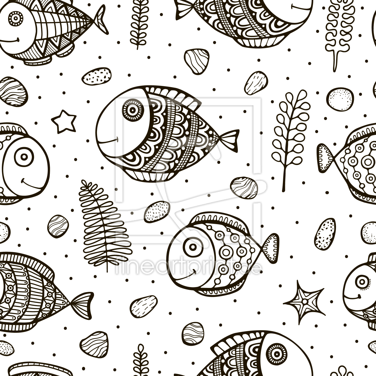 Bild-Nr.: 9013118 Illustrierte Fische erstellt von patterndesigns-com