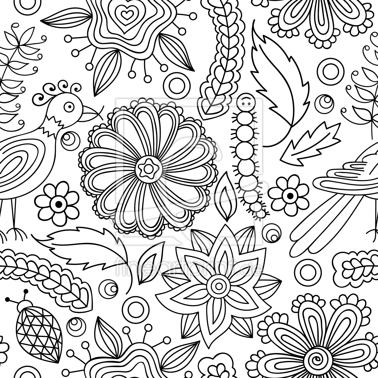 Bild-Nr.: 9013142 Süßes Natur-Malbuch erstellt von patterndesigns-com
