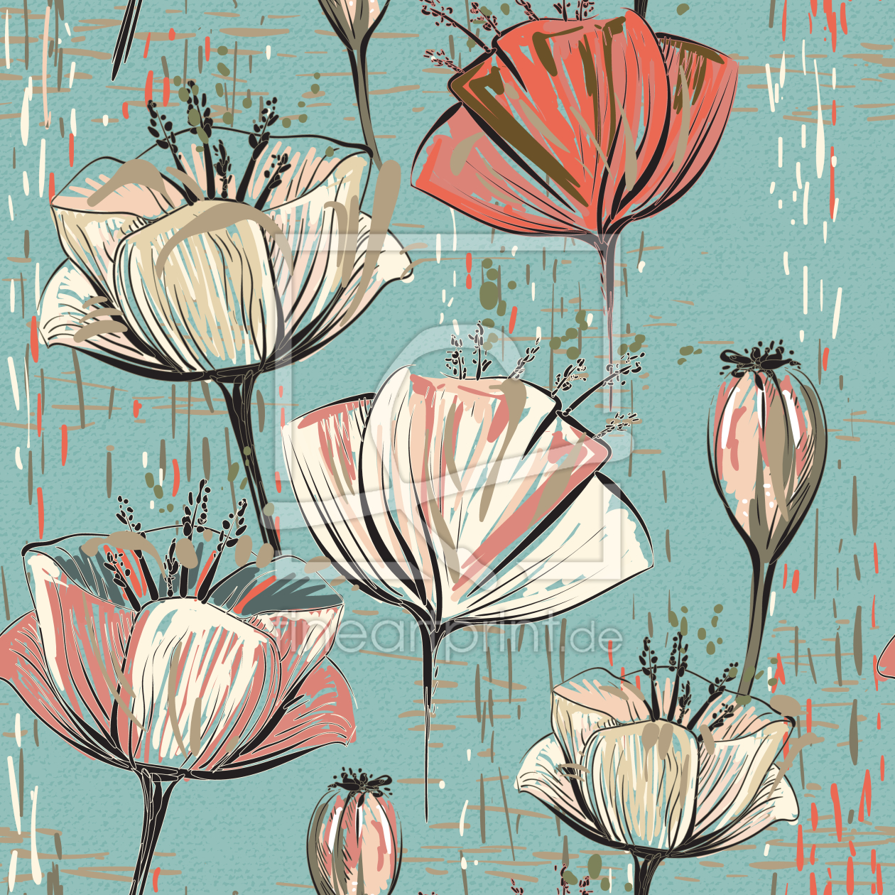 Bild-Nr.: 9013185 Vintage Blumenwelt erstellt von patterndesigns-com