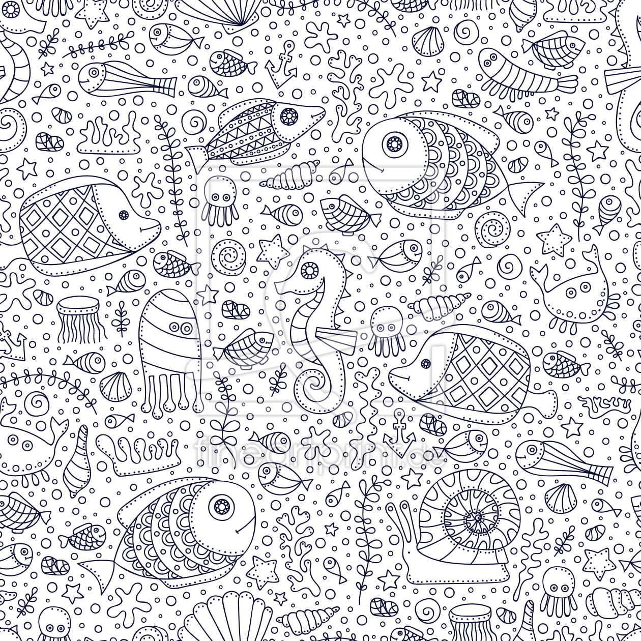 Bild-Nr.: 9013229 Monochrome Fischwelt erstellt von patterndesigns-com