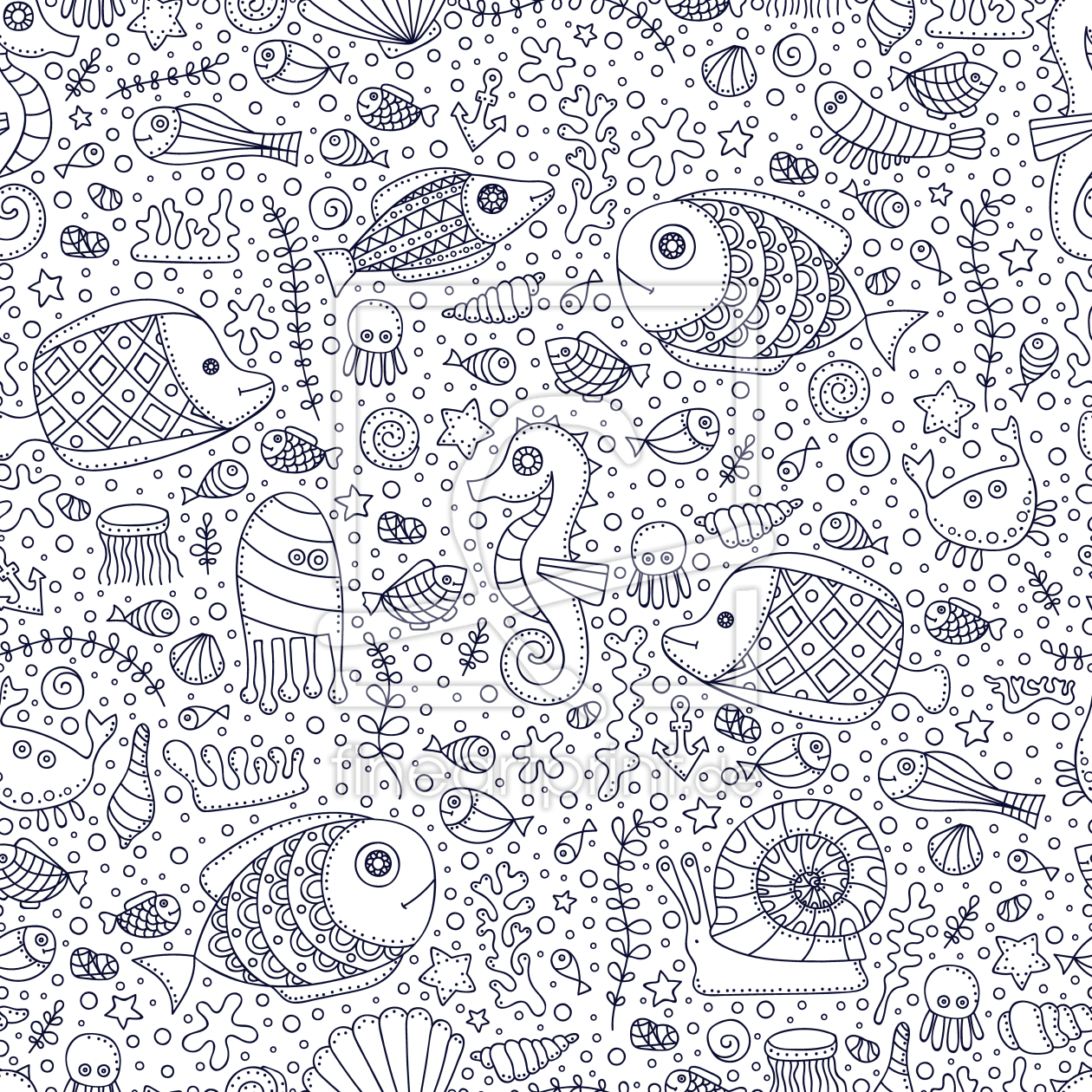 Bild-Nr.: 9013229 Monochrome Fischwelt erstellt von patterndesigns-com
