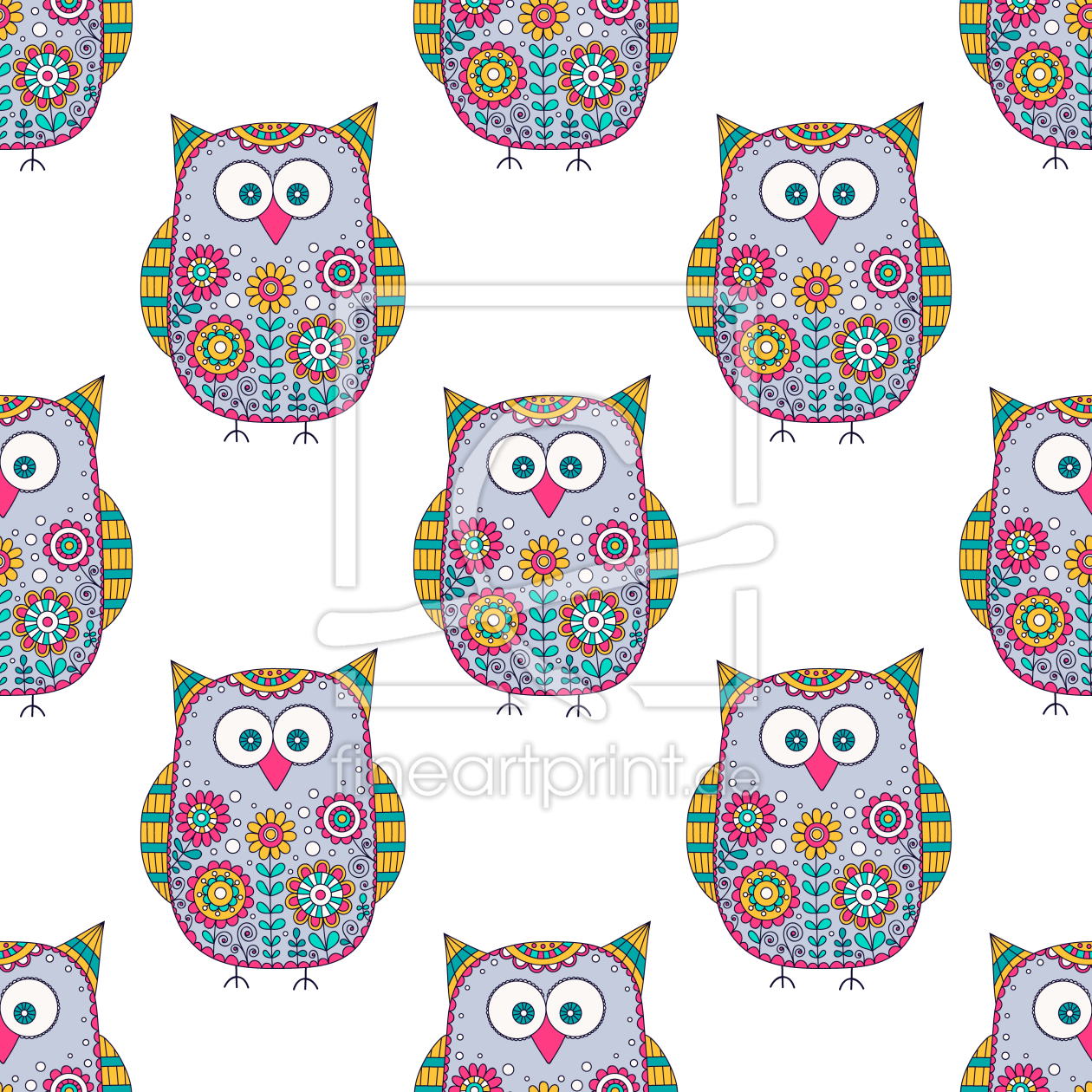 Bild-Nr.: 9013231 Blumeneulen erstellt von patterndesigns-com