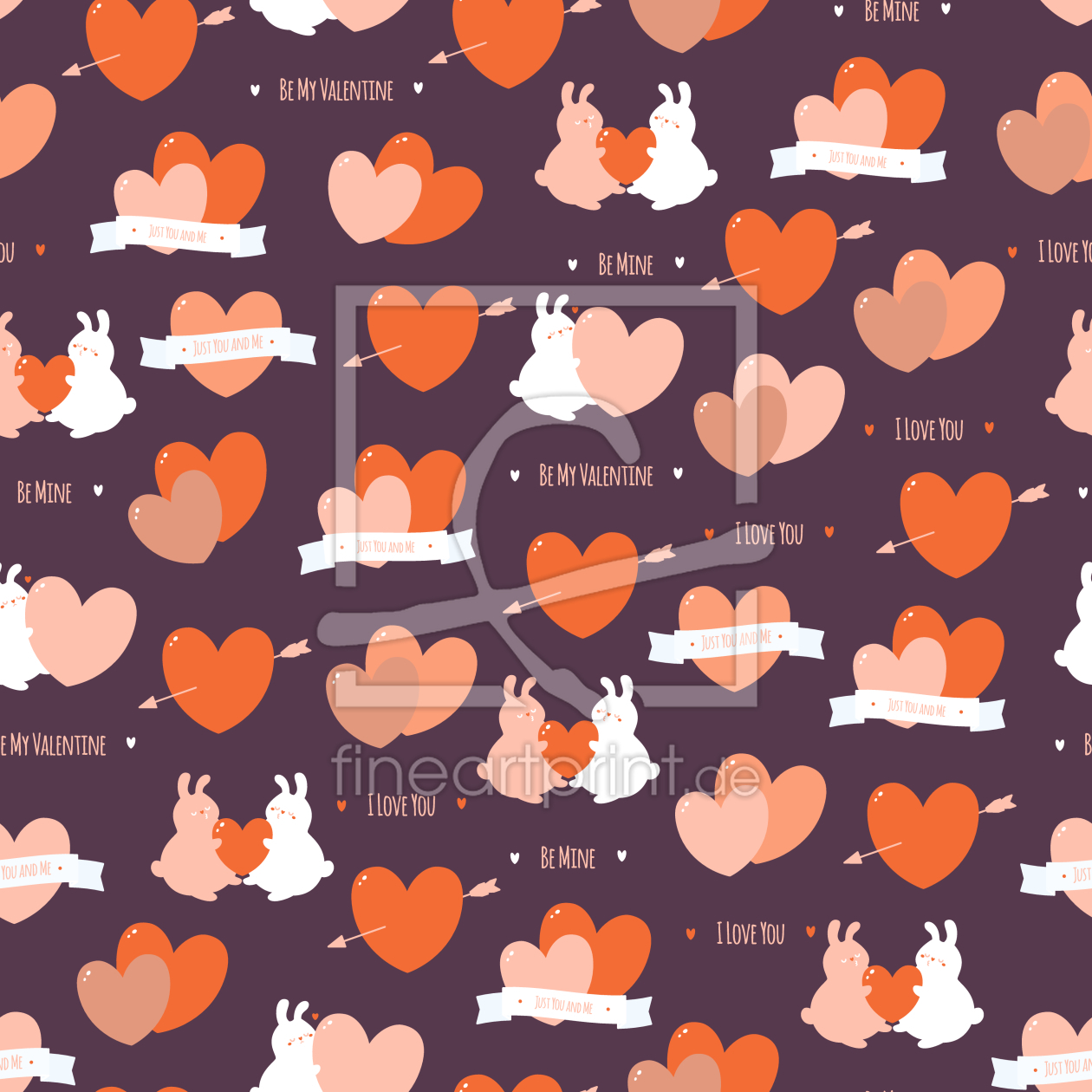 Bild-Nr.: 9013232 Niedliche Verliebte Kaninchen erstellt von patterndesigns-com