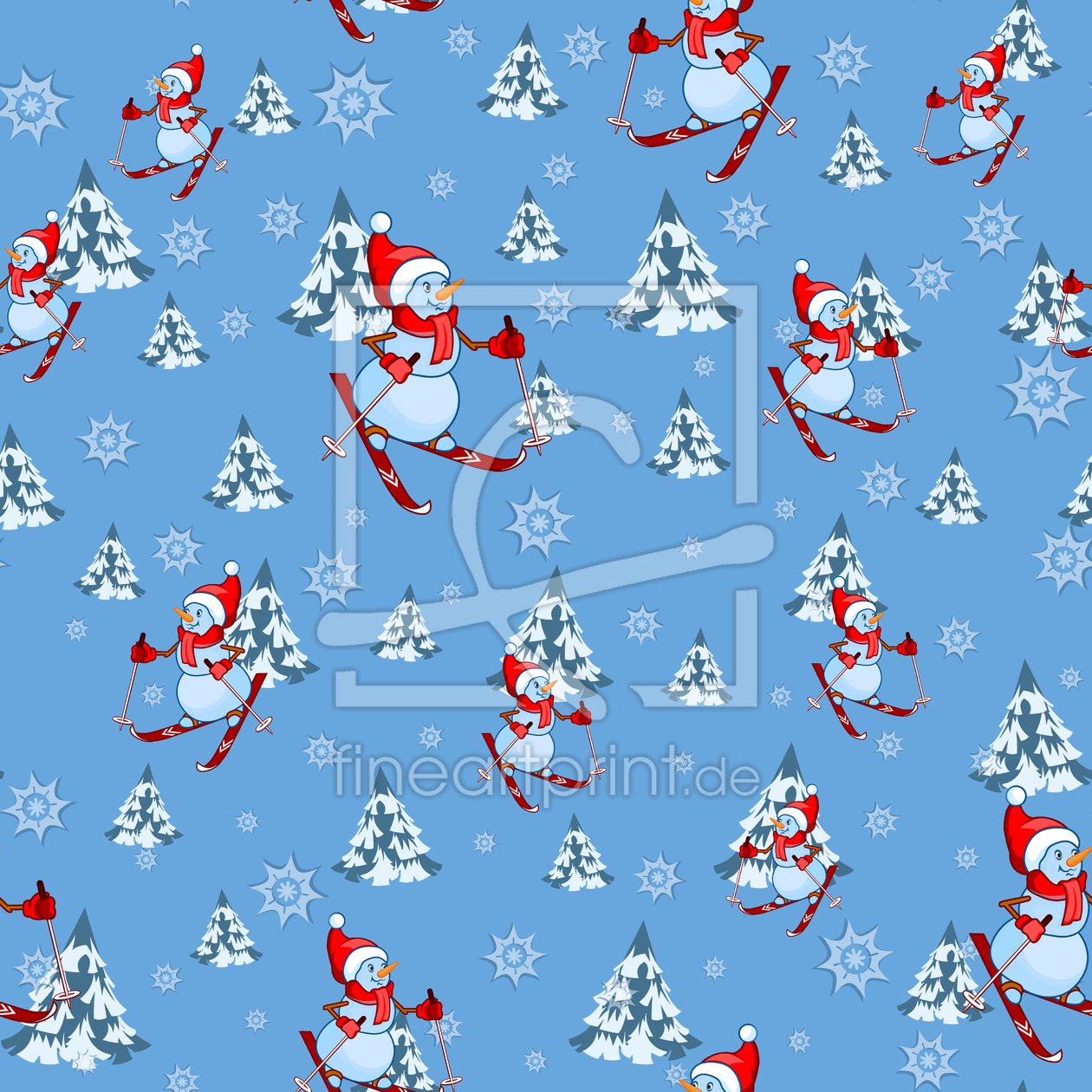 Bild-Nr.: 9013316 Schneemann auf Ski erstellt von patterndesigns-com