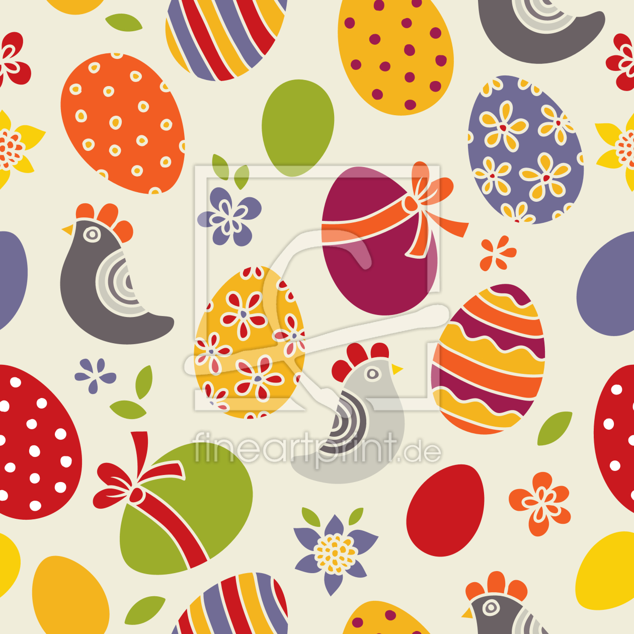 Bild-Nr.: 9013359 Ostereier und Hühner erstellt von patterndesigns-com