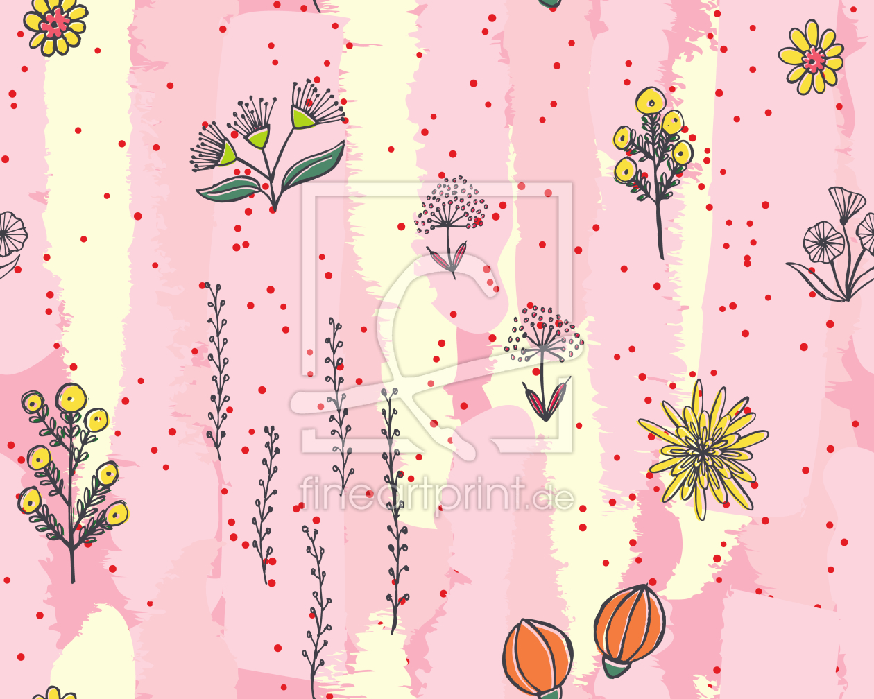 Bild-Nr.: 9013376 Gemalte Flora erstellt von patterndesigns-com