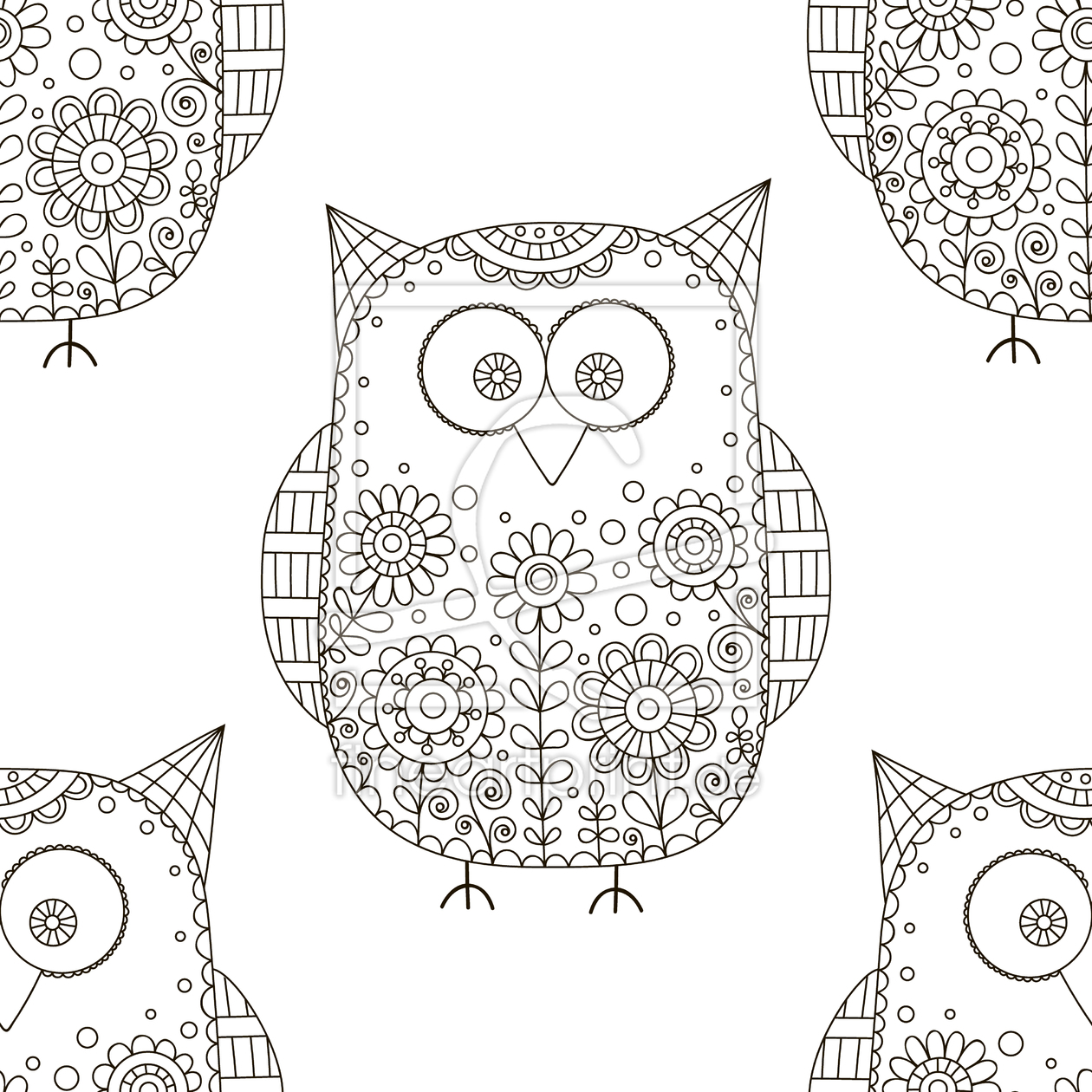 Bild-Nr.: 9013484 Doodle Eulen erstellt von patterndesigns-com