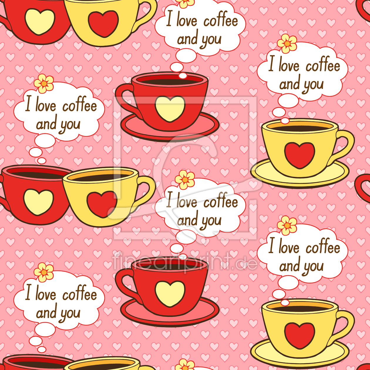 Bild-Nr.: 9013515 Ich Liebe Kaffee Und Dich erstellt von patterndesigns-com