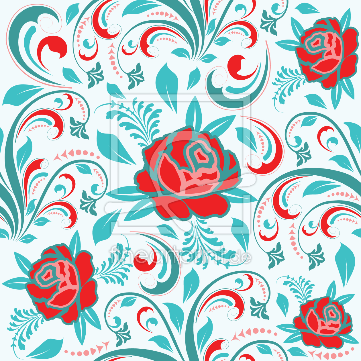 Bild-Nr.: 9013574 Rosen und Blätter erstellt von patterndesigns-com