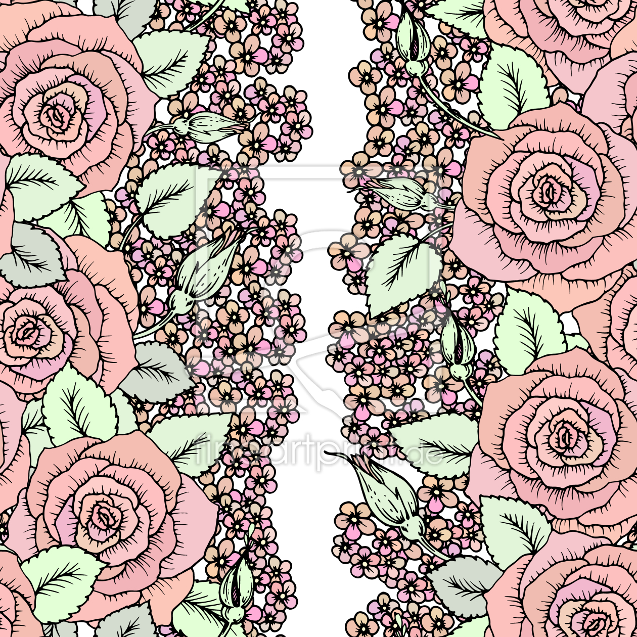 Bild-Nr.: 9013615 Rosen und Kleine Blumen erstellt von patterndesigns-com