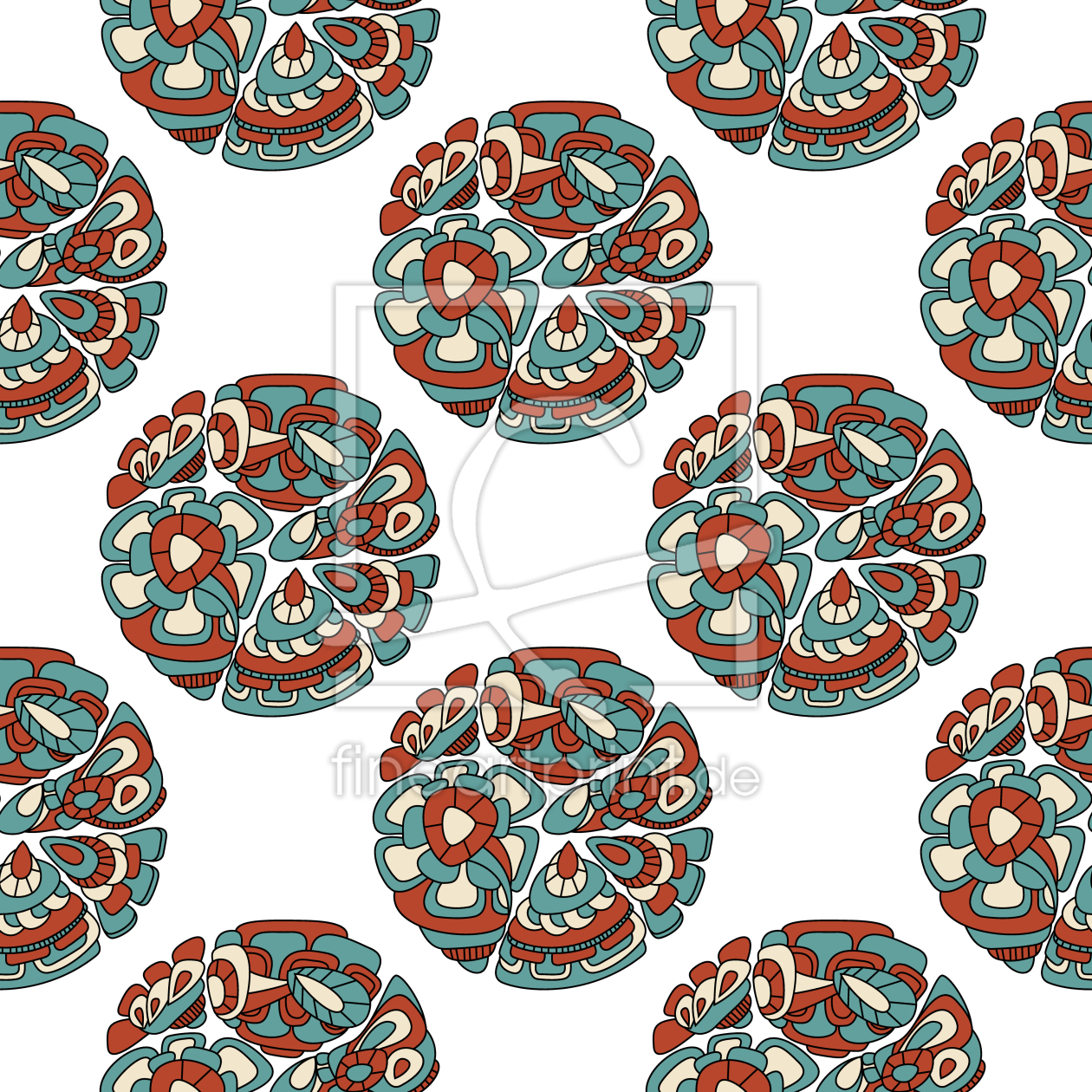 Bild-Nr.: 9013692 Ethno Kreis Symbole erstellt von patterndesigns-com