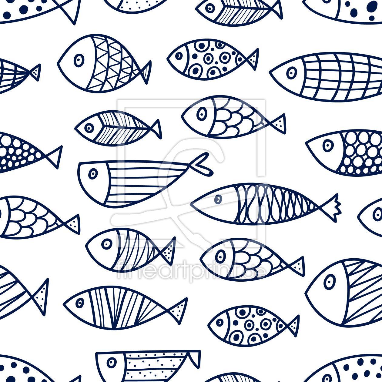 Bild-Nr.: 9013828 Doodle Fischschwarm erstellt von patterndesigns-com