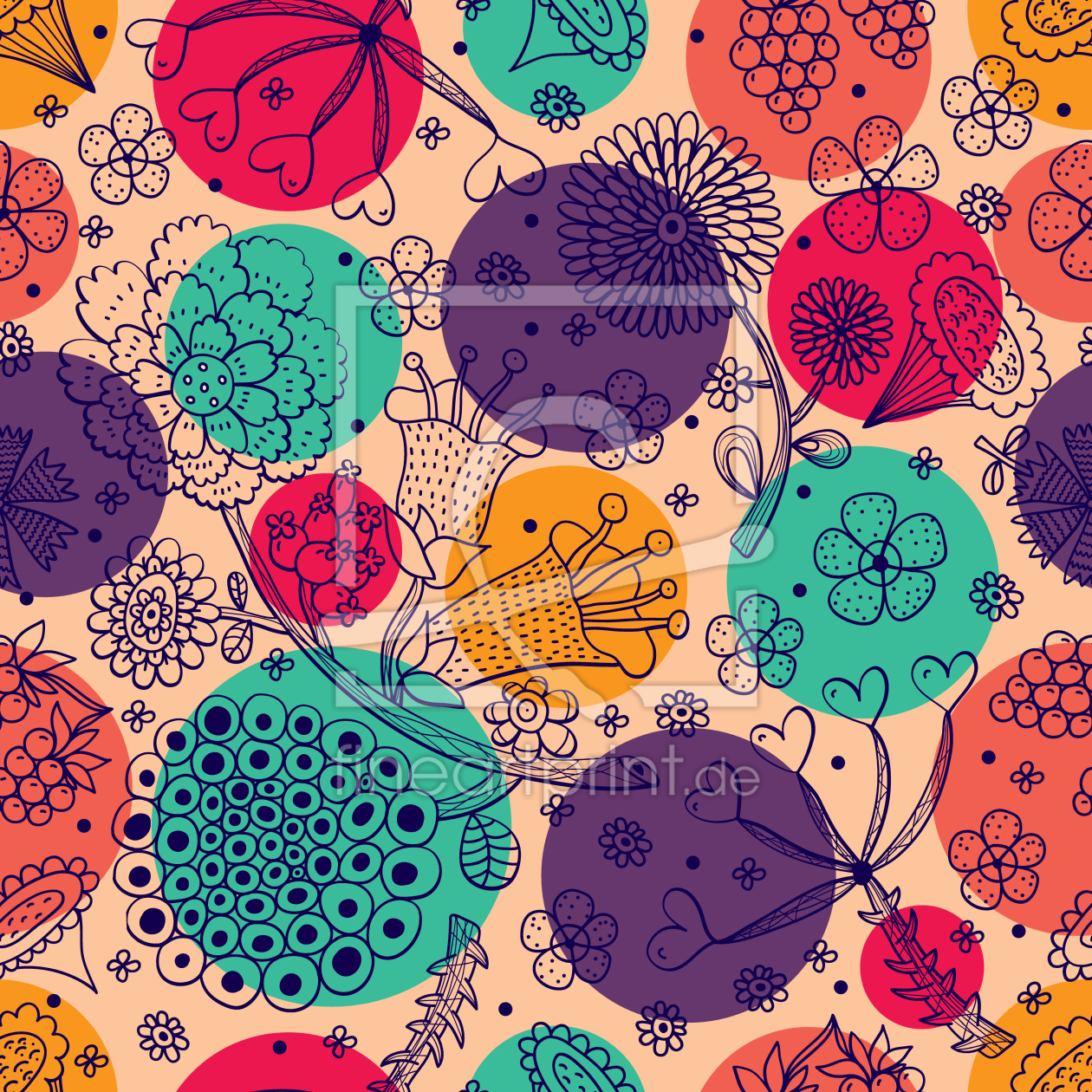 Bild-Nr.: 9013830 Blumen Und Tupfen erstellt von patterndesigns-com