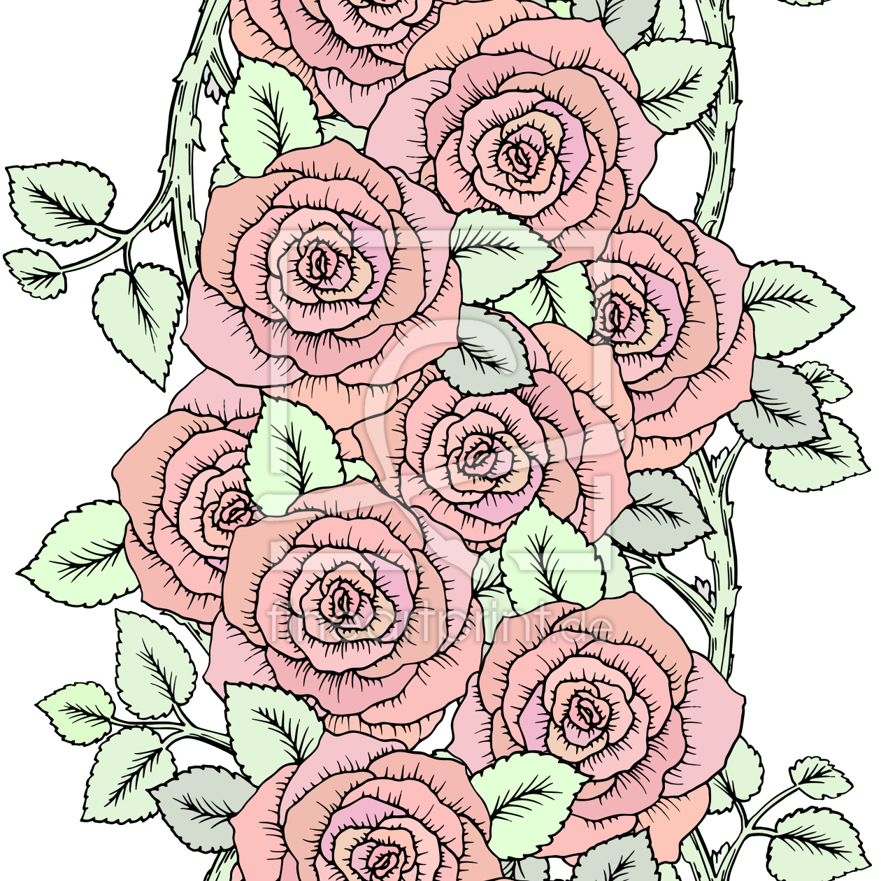 Bild-Nr.: 9013874 Niedlicher Kranz Aus Rosen erstellt von patterndesigns-com