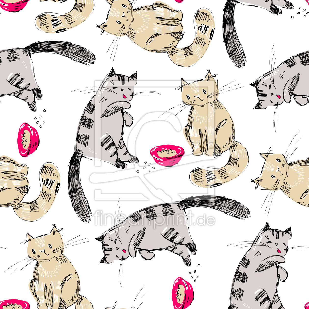 Bild-Nr.: 9014091 Katzen Mit Essen erstellt von patterndesigns-com
