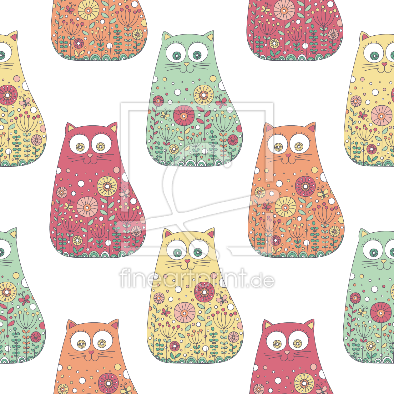 Bild-Nr.: 9014257 Doodle-Katzen erstellt von patterndesigns-com