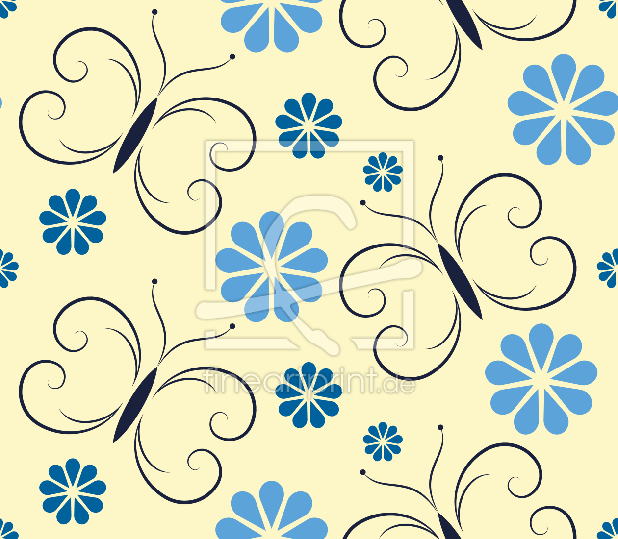 Bild-Nr.: 9014282 Schmetterlinge und Blumen erstellt von patterndesigns-com