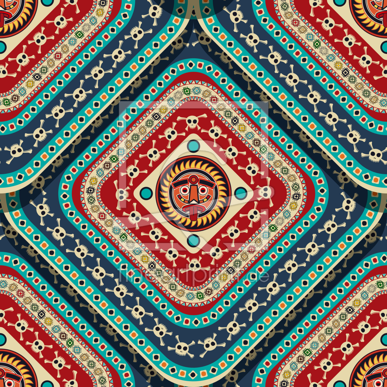 Bild-Nr.: 9014306 Aztekische Totenschädel erstellt von patterndesigns-com