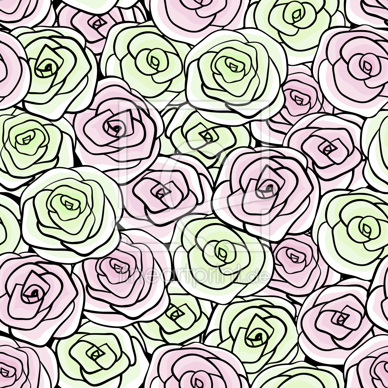 Bild-Nr.: 9014409 Stilisierte Rosenblüten erstellt von patterndesigns-com