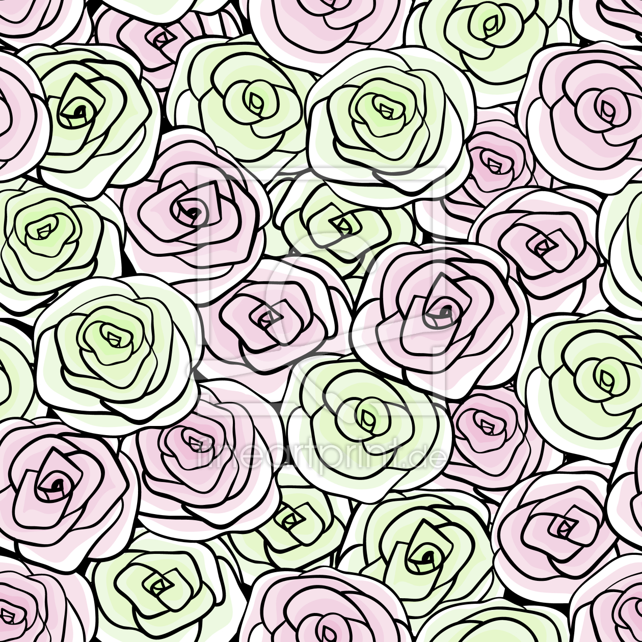 Bild-Nr.: 9014409 Stilisierte Rosenblüten erstellt von patterndesigns-com