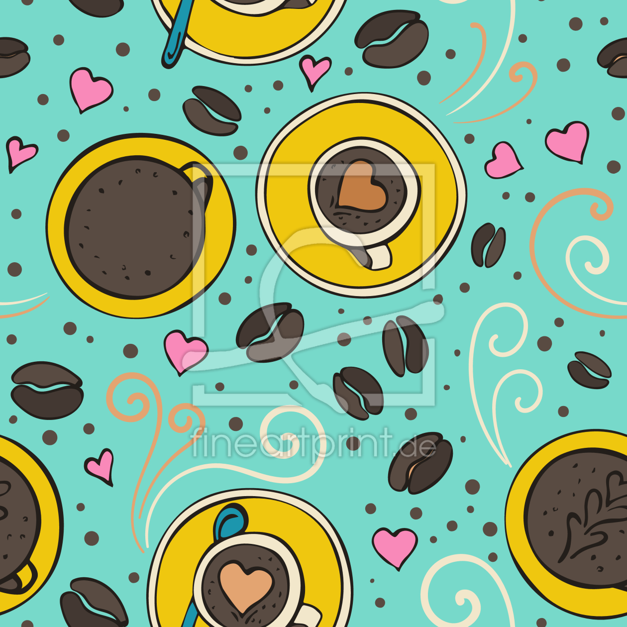 Bild-Nr.: 9014457 Kaffee Und Herzen erstellt von patterndesigns-com
