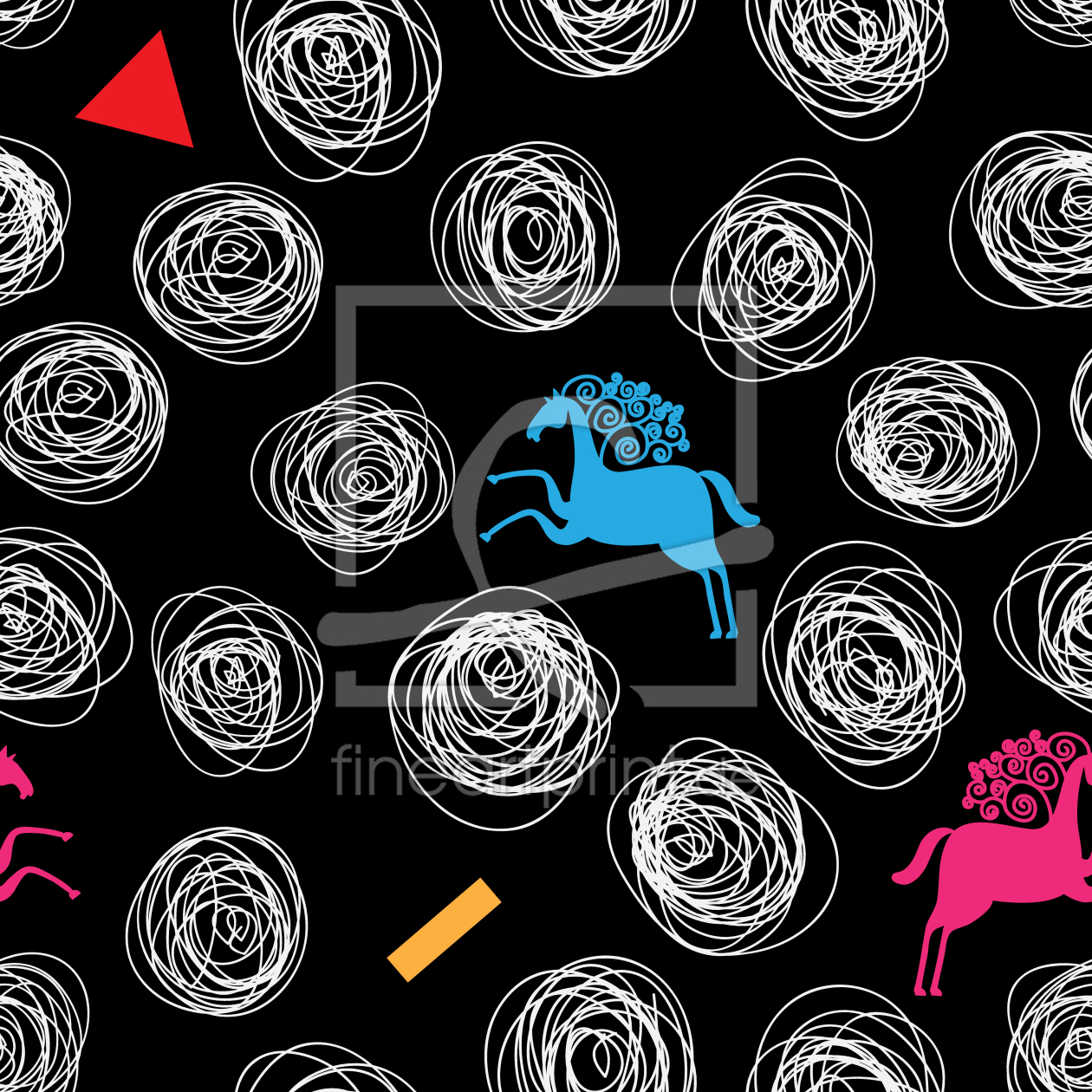 Bild-Nr.: 9014534 Abstrakte Wirbel und Pferde erstellt von patterndesigns-com