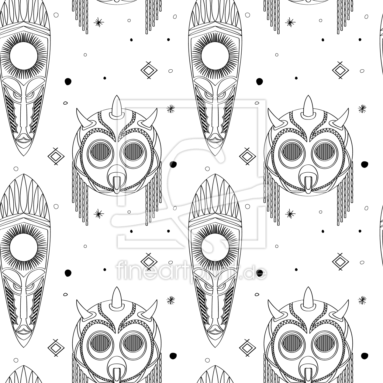 Bild-Nr.: 9014588 Maya Zeremonie Masken erstellt von patterndesigns-com