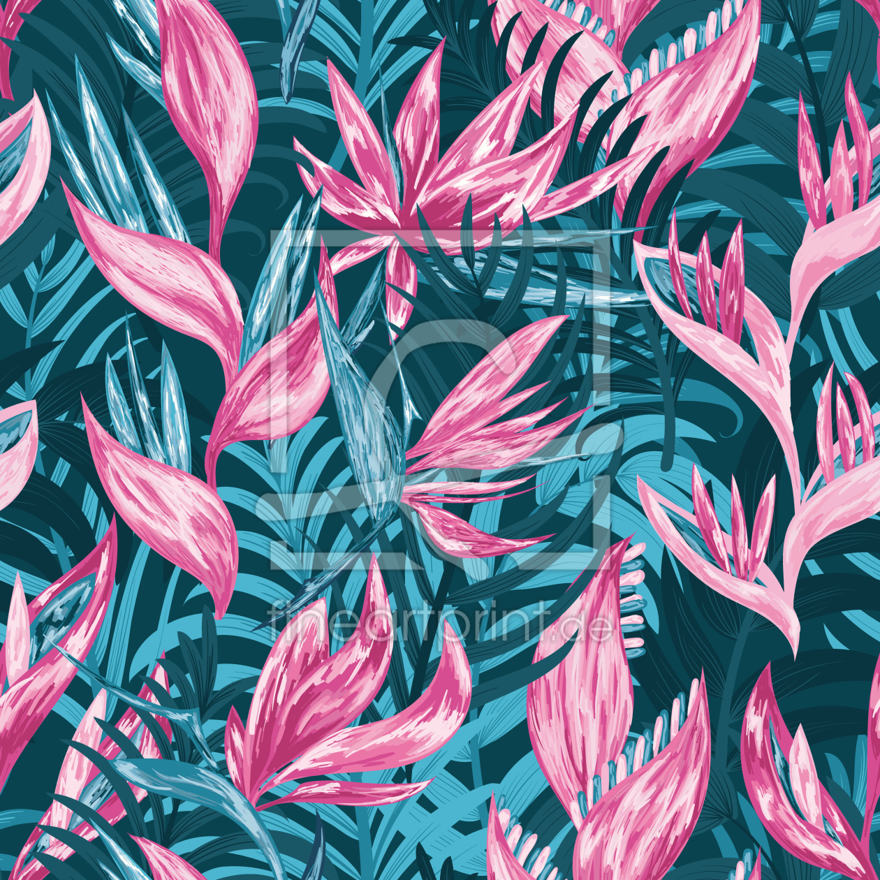 Bild-Nr.: 9014724 Handgemalte tropische Blumen erstellt von patterndesigns-com