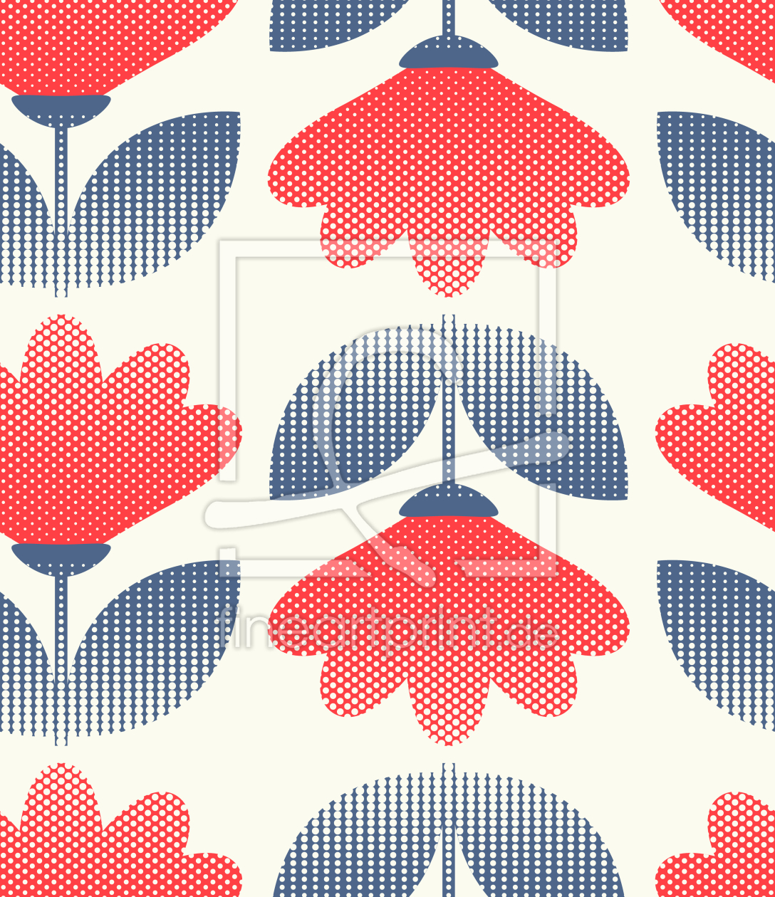 Bild-Nr.: 9014895 Gepunktete Retro Blumen erstellt von patterndesigns-com