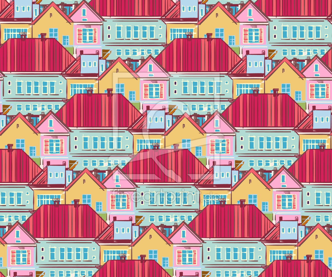 Bild-Nr.: 9014911 Stadthäuser Von Oben erstellt von patterndesigns-com