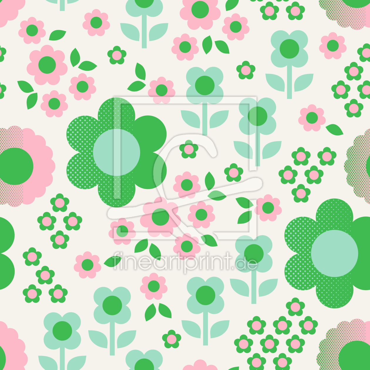 Bild-Nr.: 9014915 Halbton Retro Blumen erstellt von patterndesigns-com
