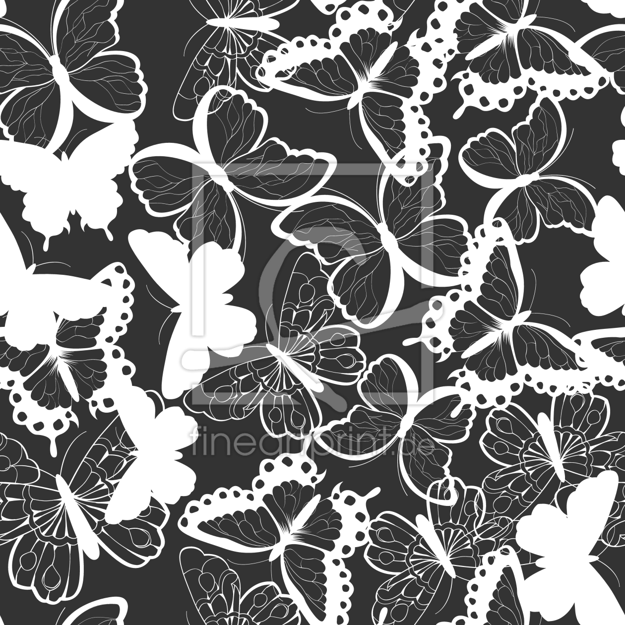 Bild-Nr.: 9014960 Monochrome fliegende Schmetterlinge erstellt von patterndesigns-com