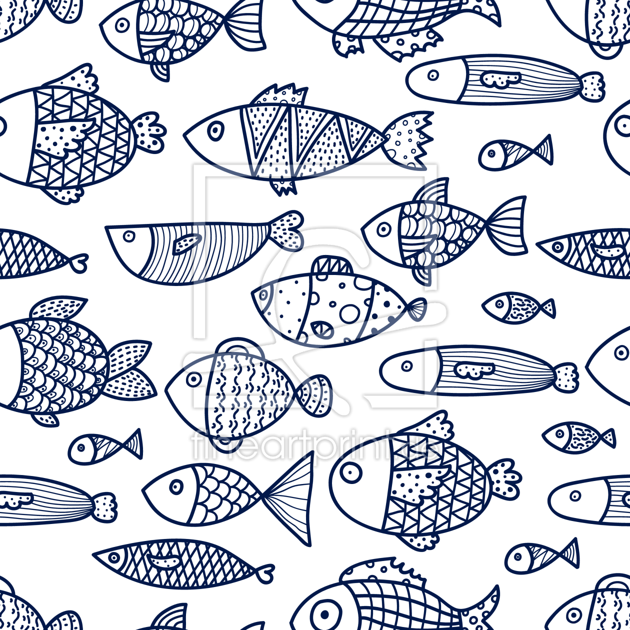 Bild-Nr.: 9014964 Skizzierte Fische erstellt von patterndesigns-com