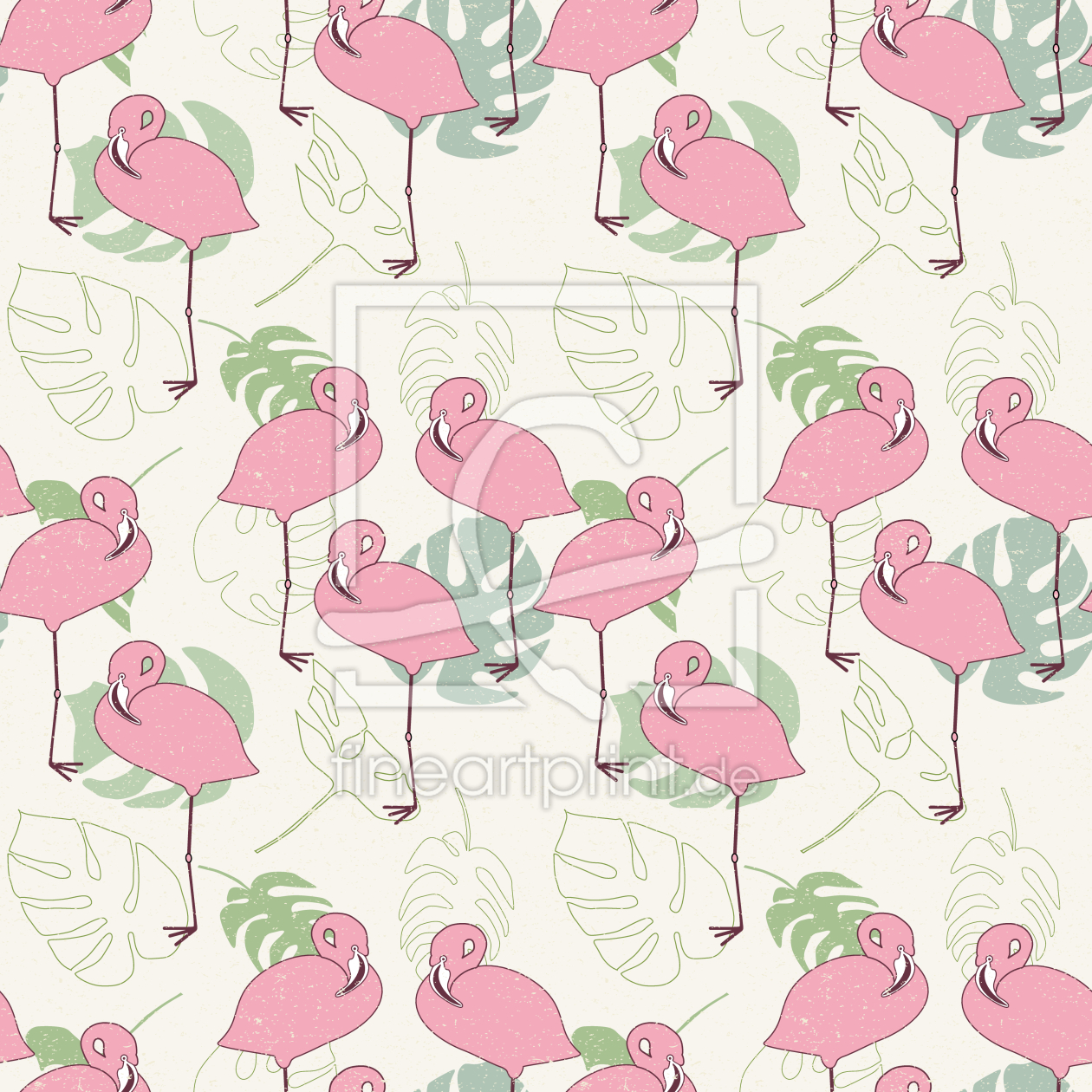 Bild-Nr.: 9015206 Flamingos und tropische Blätter erstellt von patterndesigns-com