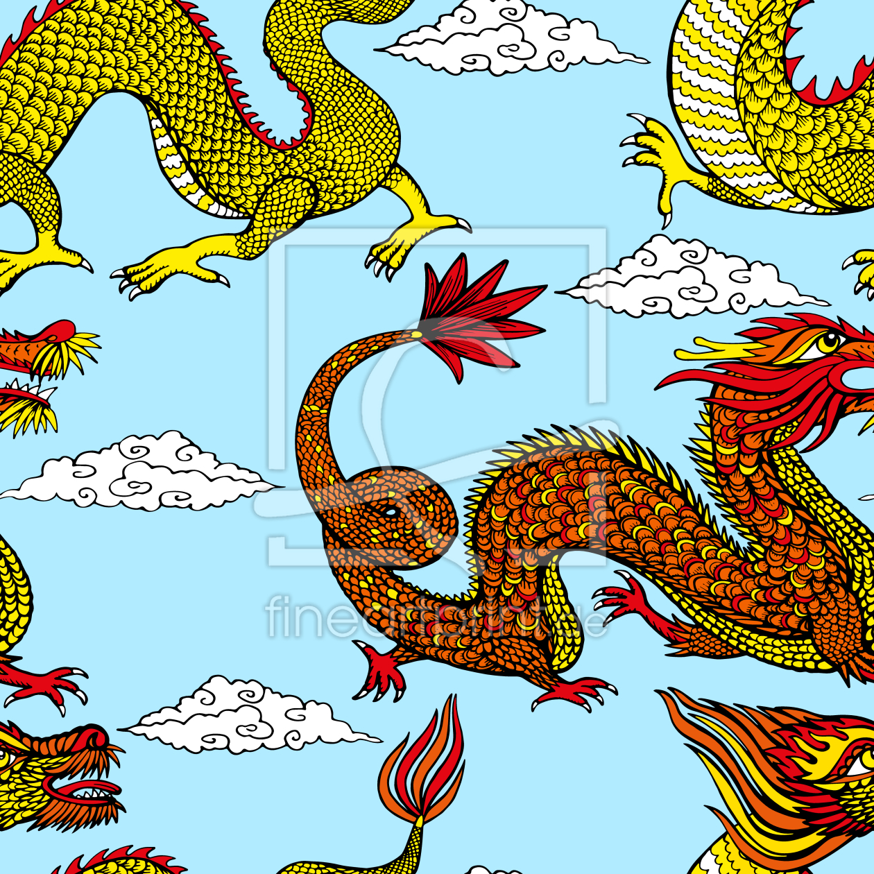 Bild-Nr.: 9015258 Asiatische Drachen erstellt von patterndesigns-com