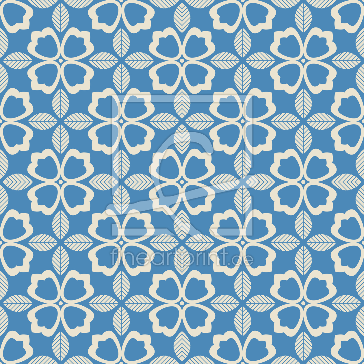 Bild-Nr.: 9015312 Retro Silhouetten von Blüten und Blättern erstellt von patterndesigns-com