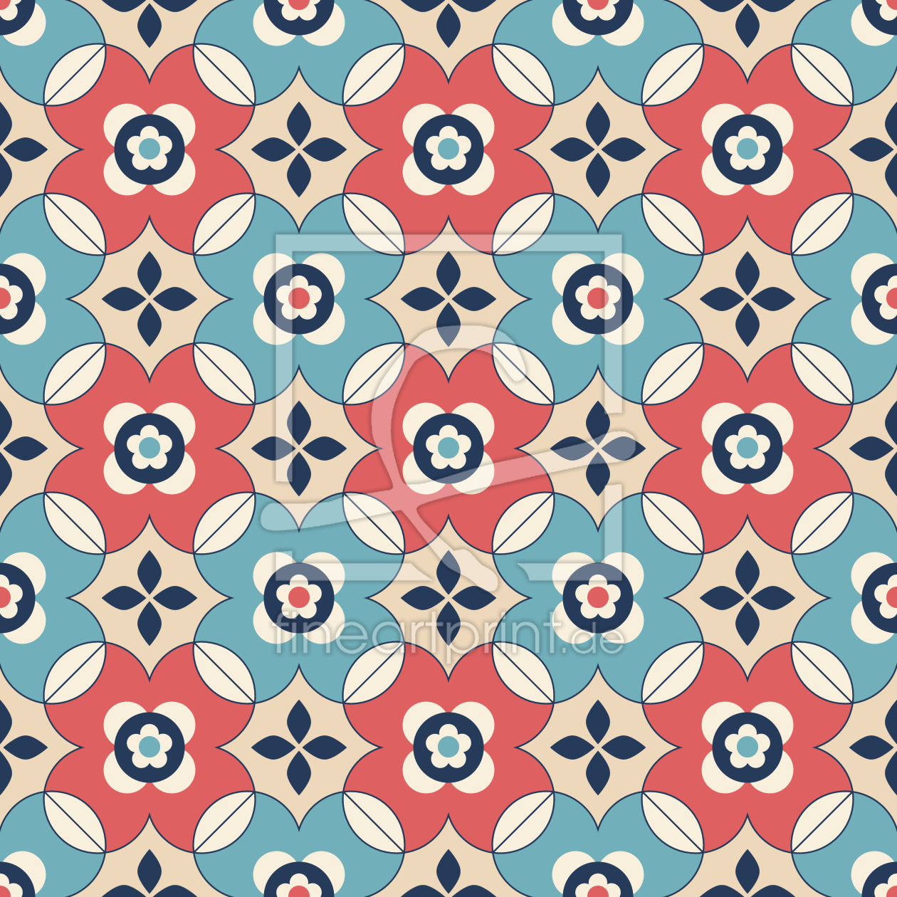 Bild-Nr.: 9015440 Retro Blumen arrangiert erstellt von patterndesigns-com