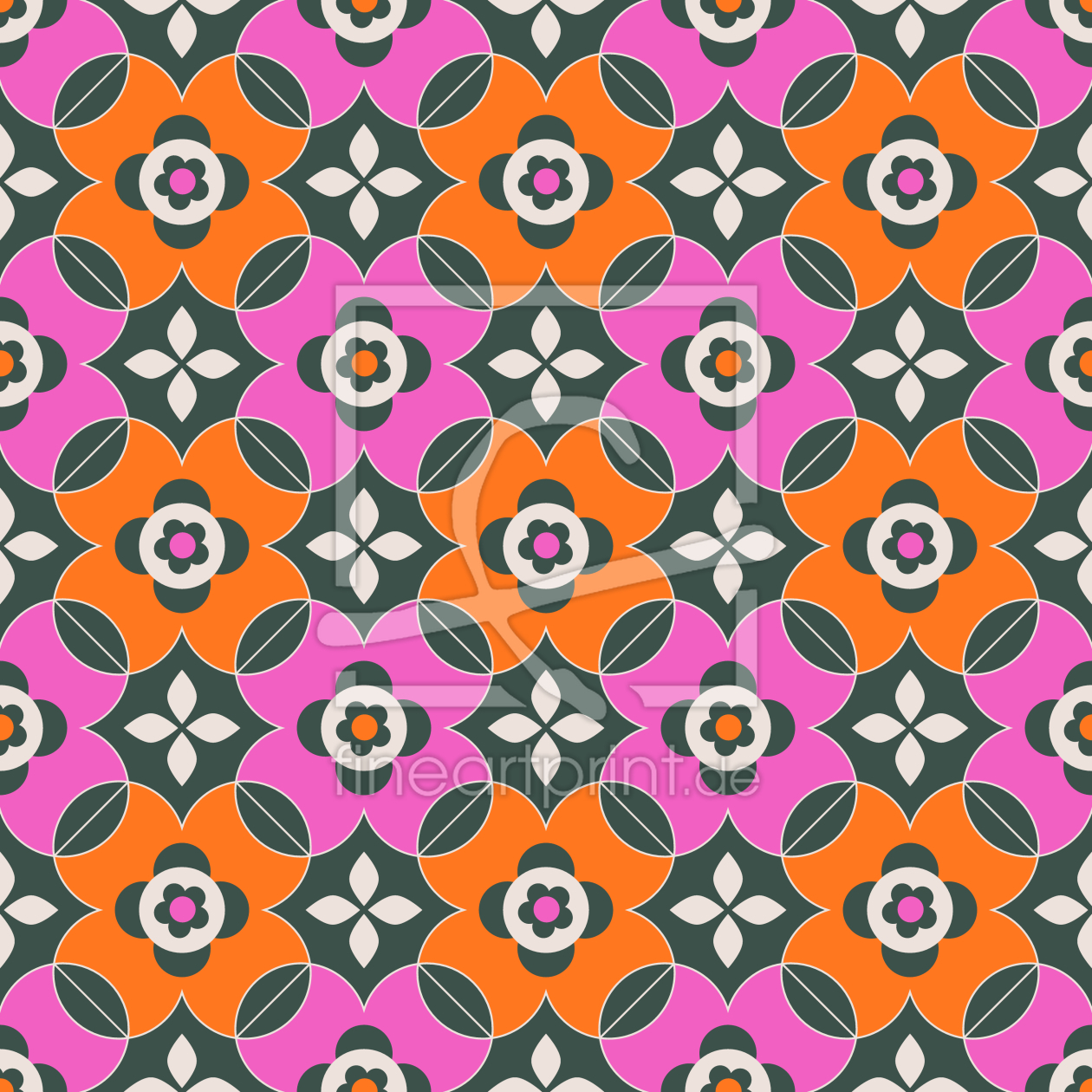 Bild-Nr.: 9015457 Auffällige Retro-Blumen erstellt von patterndesigns-com
